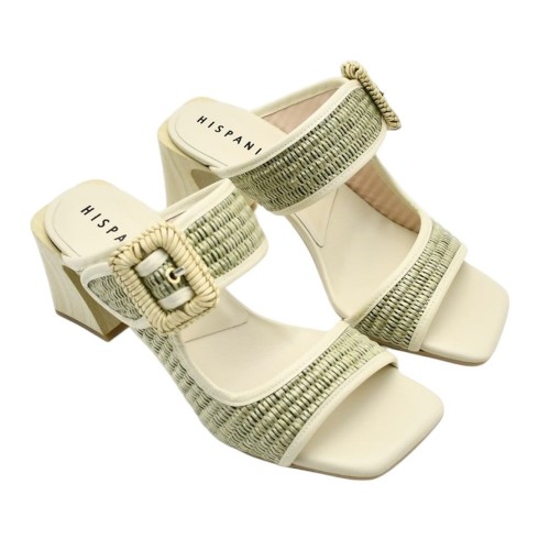 Hispanitas RHV254048 Γυναικεία Mules Εκρού/Χακί Δέρμα Hispanitas RHV254048 Γυναικεία Mules Εκρού/Χακί Δέρμα