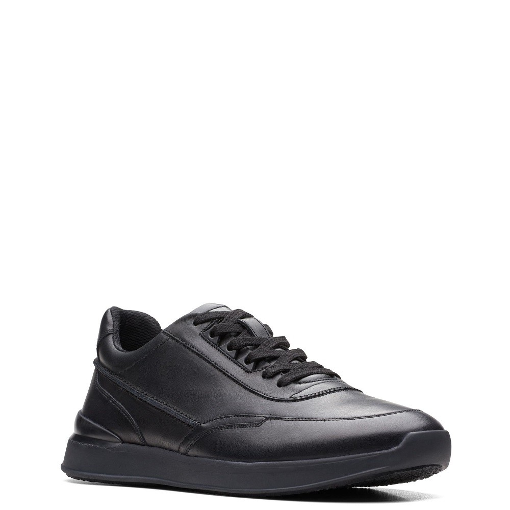 CLARKS</br>Ανδρικά Sneakers Μαύρο Δέρμα RACE LITE LACE Clarks CLARKS</br>Ανδρικά Sneakers Μαύρο Δέρμα RACE LITE LACE Clarks