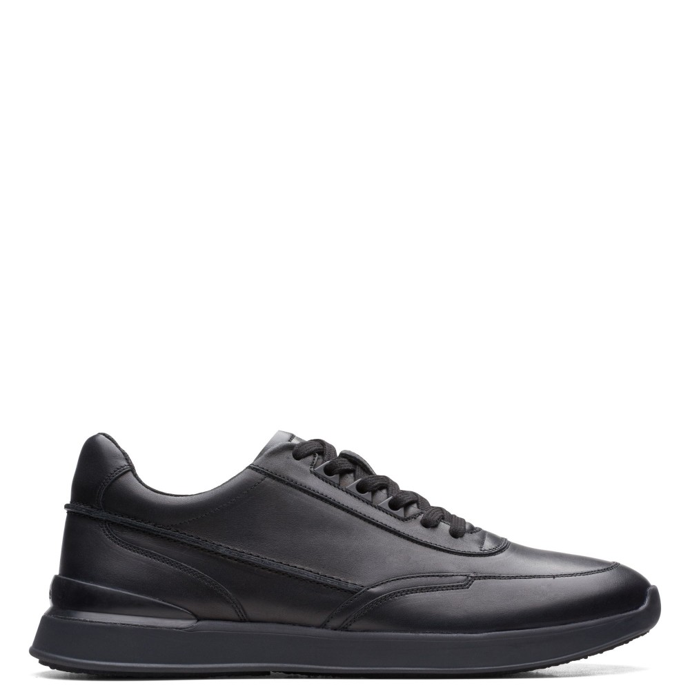 CLARKS</br>Ανδρικά Sneakers Μαύρο Δέρμα RACE LITE LACE Clarks CLARKS</br>Ανδρικά Sneakers Μαύρο Δέρμα RACE LITE LACE Clarks