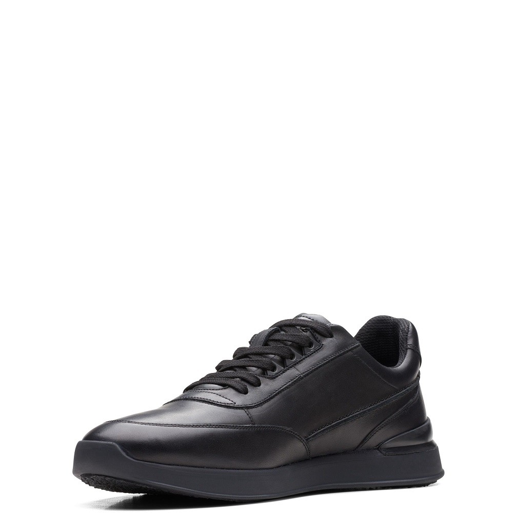 CLARKS</br>Ανδρικά Sneakers Μαύρο Δέρμα RACE LITE LACE Clarks CLARKS</br>Ανδρικά Sneakers Μαύρο Δέρμα RACE LITE LACE Clarks