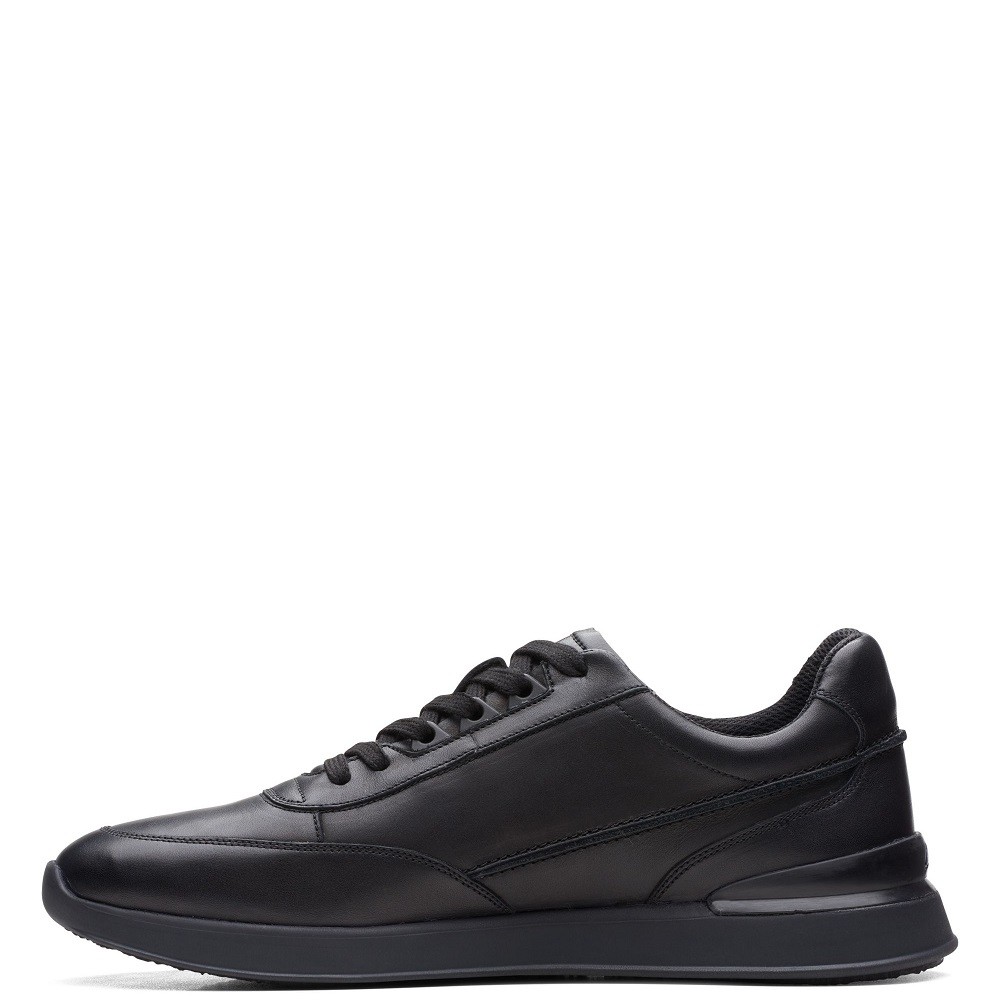 CLARKS</br>Ανδρικά Sneakers Μαύρο Δέρμα RACE LITE LACE Clarks CLARKS</br>Ανδρικά Sneakers Μαύρο Δέρμα RACE LITE LACE Clarks