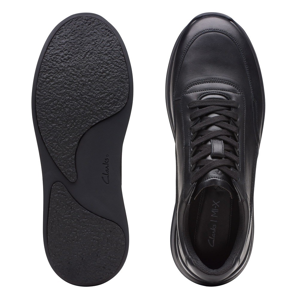 CLARKS</br>Ανδρικά Sneakers Μαύρο Δέρμα RACE LITE LACE Clarks CLARKS</br>Ανδρικά Sneakers Μαύρο Δέρμα RACE LITE LACE Clarks