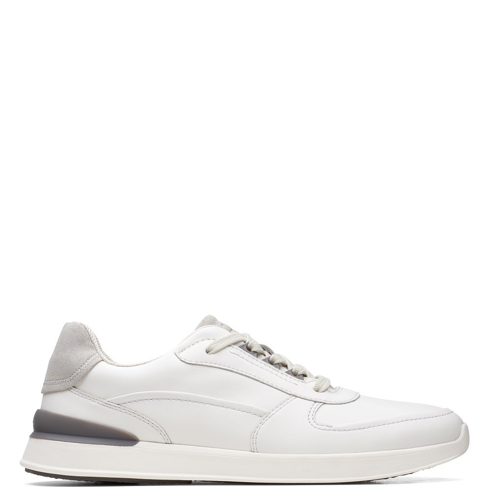 CLARKS</br>Ανδρικά Sneakers Λευκό Δέρμα RACE LITE MOVE Clarks CLARKS</br>Ανδρικά Sneakers Λευκό Δέρμα RACE LITE MOVE Clarks