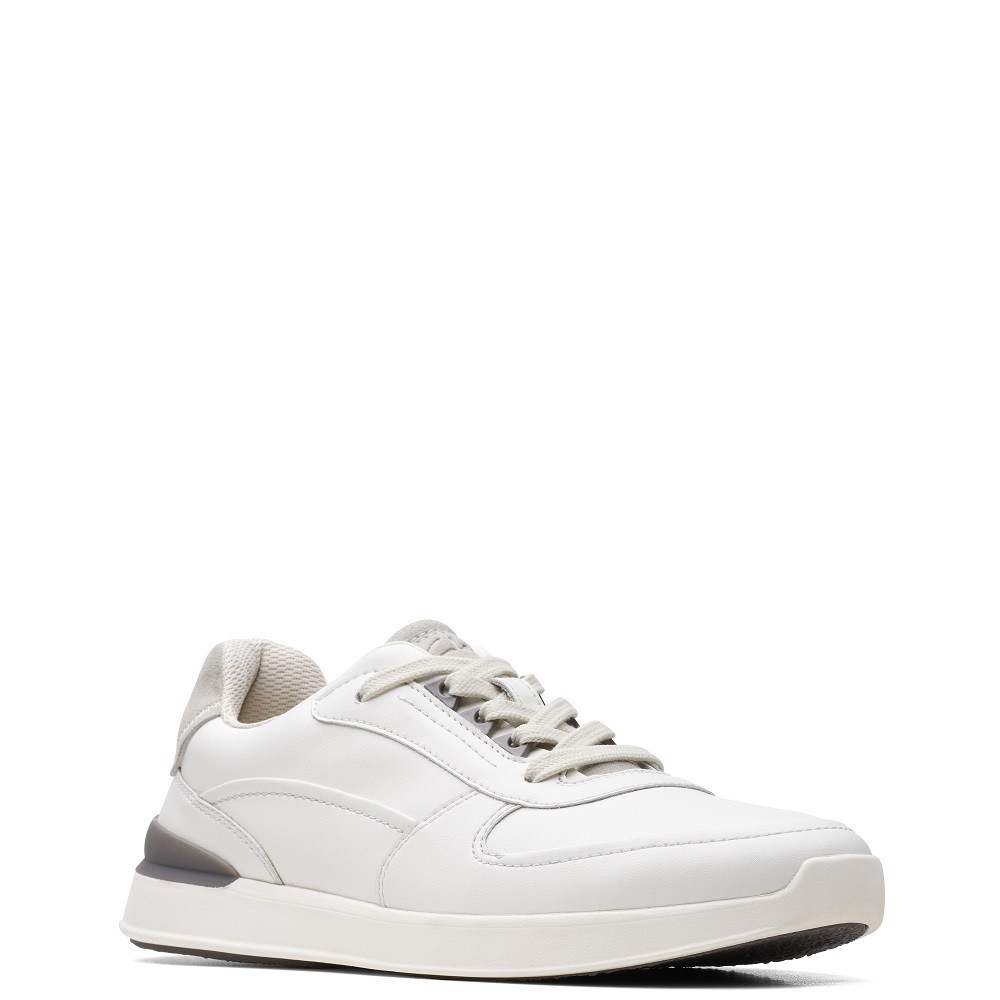 CLARKS</br>Ανδρικά Sneakers Λευκό Δέρμα RACE LITE MOVE Clarks CLARKS</br>Ανδρικά Sneakers Λευκό Δέρμα RACE LITE MOVE Clarks