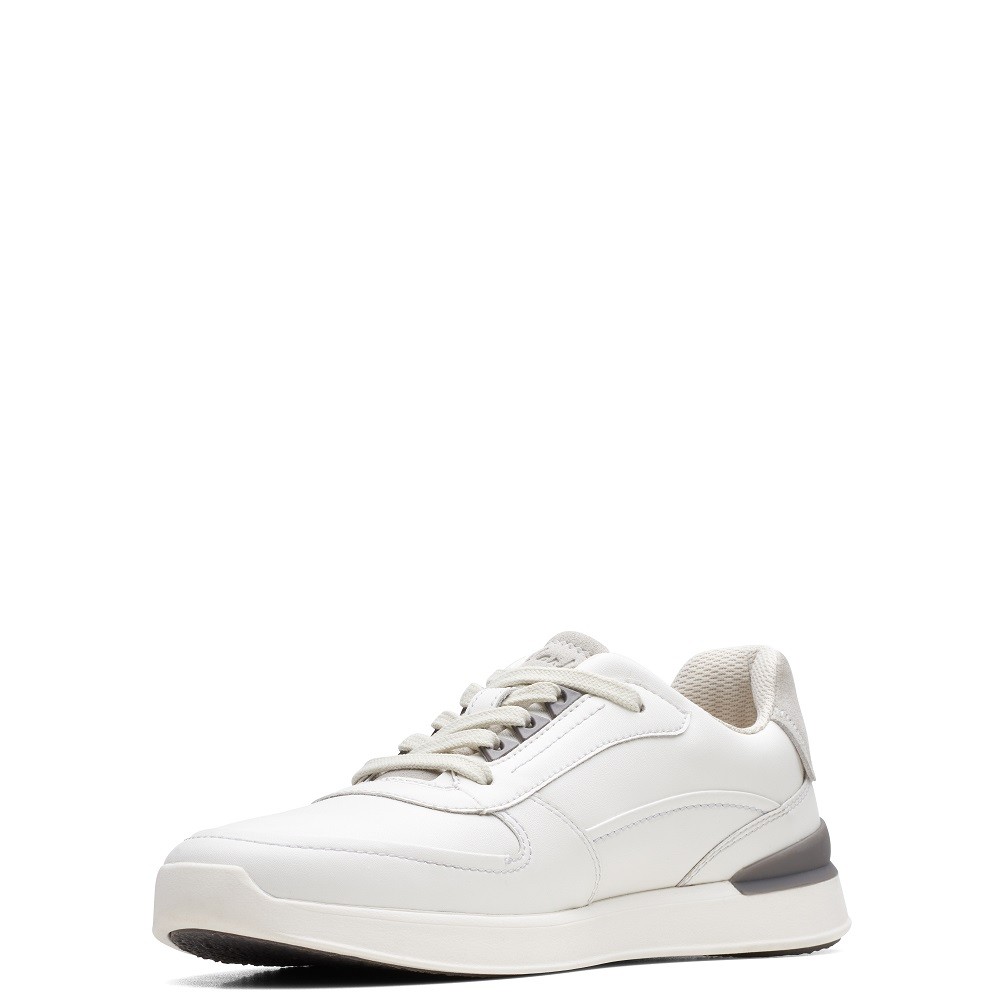 CLARKS</br>Ανδρικά Sneakers Λευκό Δέρμα RACE LITE MOVE Clarks CLARKS</br>Ανδρικά Sneakers Λευκό Δέρμα RACE LITE MOVE Clarks