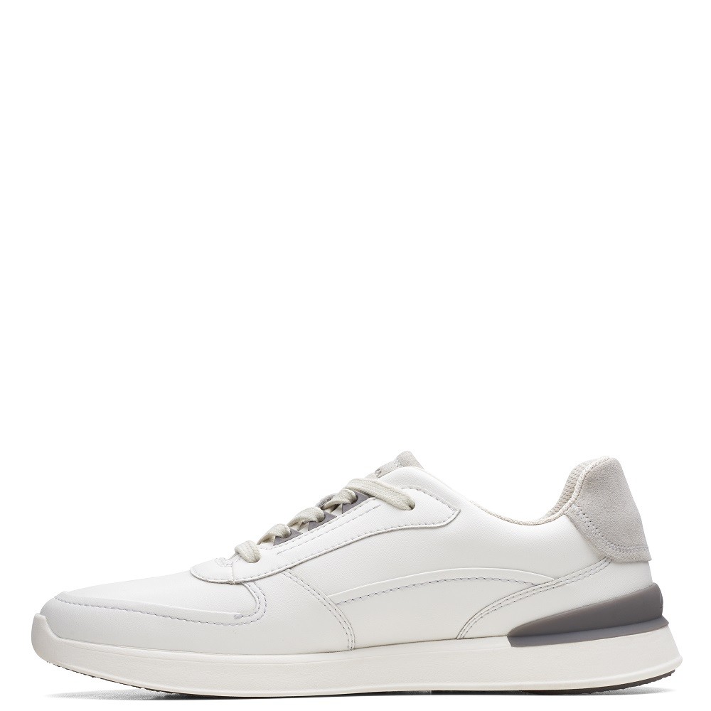 CLARKS</br>Ανδρικά Sneakers Λευκό Δέρμα RACE LITE MOVE Clarks CLARKS</br>Ανδρικά Sneakers Λευκό Δέρμα RACE LITE MOVE Clarks