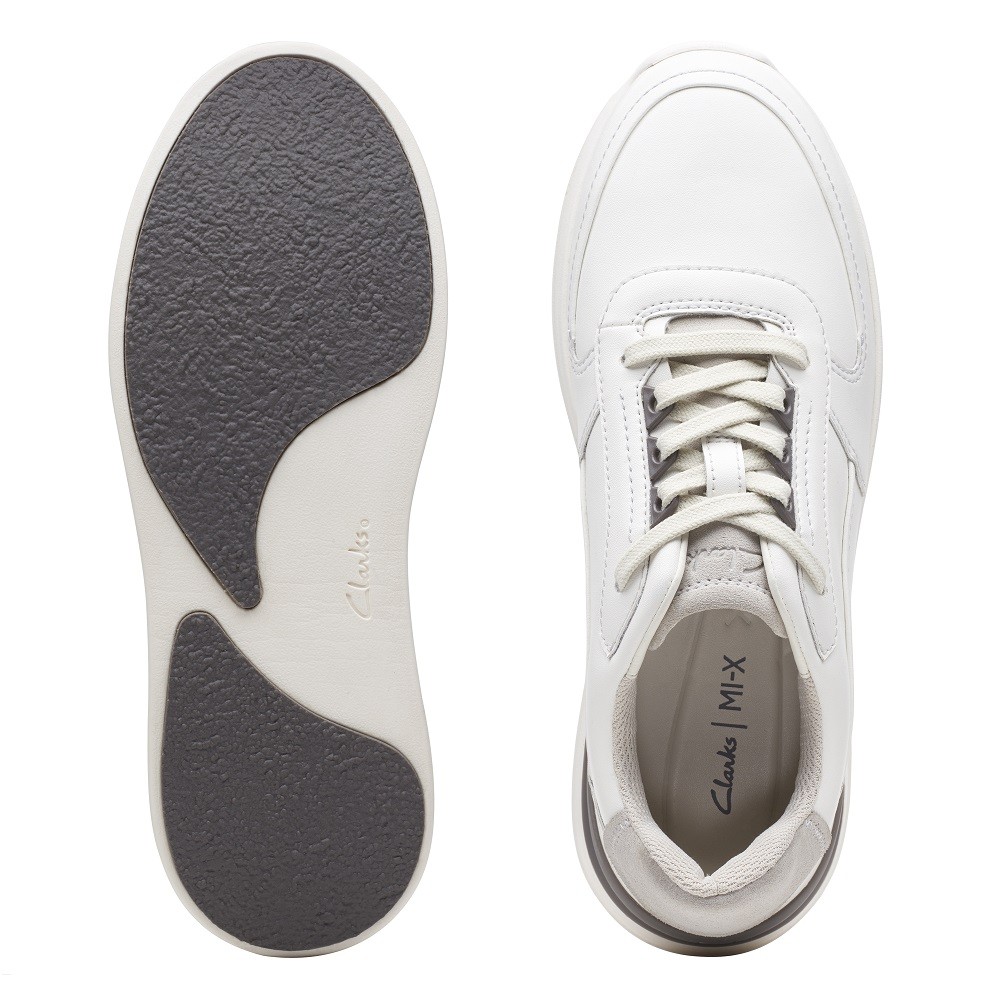CLARKS</br>Ανδρικά Sneakers Λευκό Δέρμα RACE LITE MOVE Clarks CLARKS</br>Ανδρικά Sneakers Λευκό Δέρμα RACE LITE MOVE Clarks
