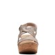 CLARKS</br>Γυναικείες Πλατφόρμες Μπεζ Μεταλλικό  ROSE WAY Clarks
