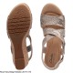 CLARKS</br>Γυναικείες Πλατφόρμες Μπεζ Μεταλλικό  ROSE WAY Clarks