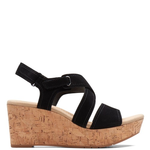 Clarks ROSE WAY Γυναικείες Πλατφόρμες Μαύρο Suede