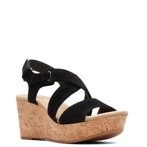 Clarks ROSE WAY Γυναικείες Πλατφόρμες Μαύρο Suede