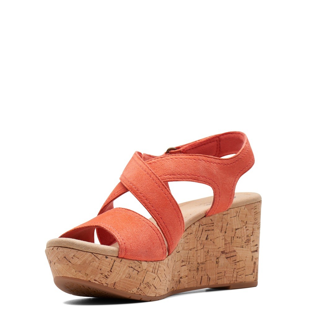 CLARKS</br>Γυναικείες Πλατφόρμες Κοραλί Suede ROSE WAY Clarks