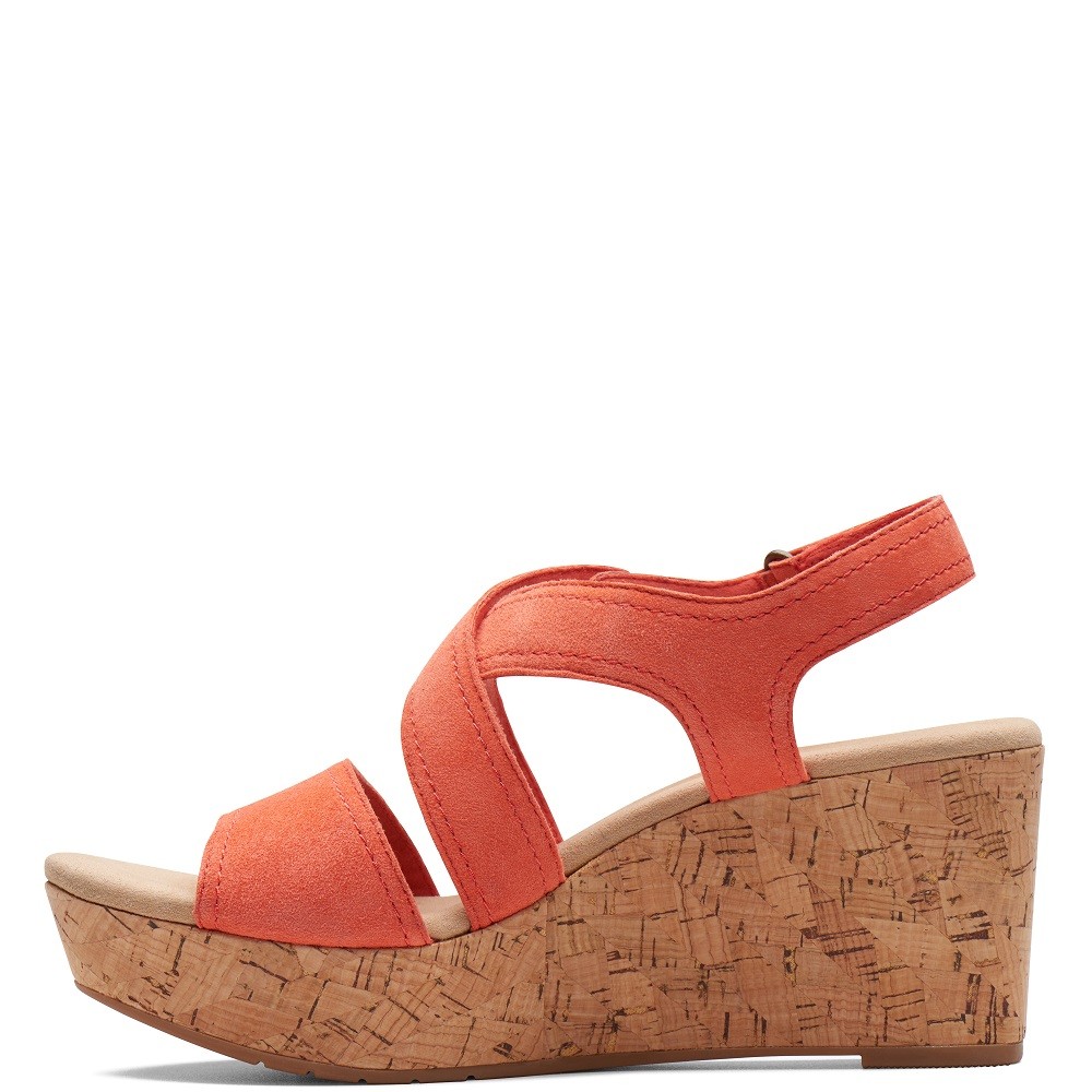CLARKS</br>Γυναικείες Πλατφόρμες Κοραλί Suede ROSE WAY Clarks