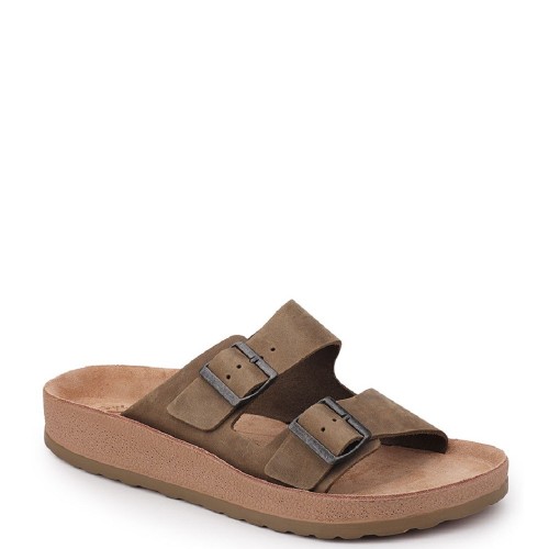 Ανδρικές Παντόφλες Χακί Δέρμα S001 LEONIDAS Fantasy Sandals