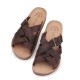 FANTASY SANDALS</br>Ανδρικές Παντόφλες Καφέ Δέρμα S002 HERCULES Fantasy Sandals
