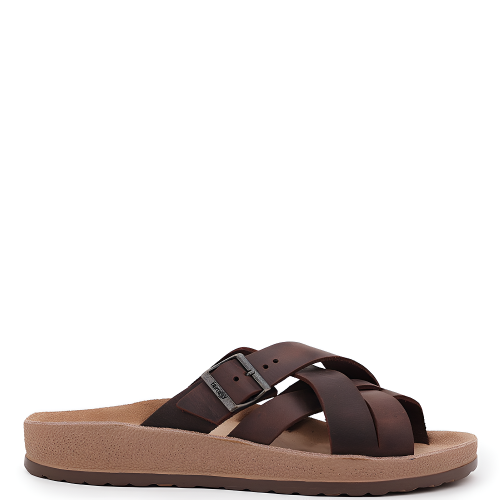 Ανδρικές Παντόφλες Καφέ Δέρμα S002 HERCULES Fantasy Sandals