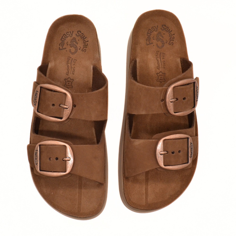 FANTASY SANDALS</br>Fantasy Sandals S1100 ZEFI Γυναικεία Πλατφόρμες Καφέ Δέρμα FANTASY SANDALS</br>Fantasy Sandals S1100 ZEFI Γυναικεία Πλατφόρμες Καφέ Δέρμα