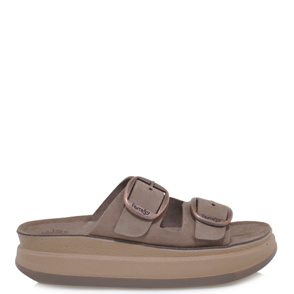 FANTASY SANDALS</br>Γυναικεία Mule Καφέ Δέρμα S1100 ZEFI Fantasy Sandals FANTASY SANDALS</br>Γυναικεία Mule Καφέ Δέρμα S1100 ZEFI Fantasy Sandals