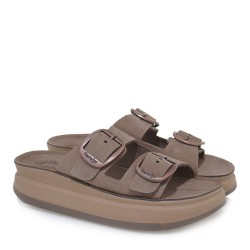 Γυναικεία Mule Καφέ Δέρμα S1100 ZEFI Fantasy Sandals