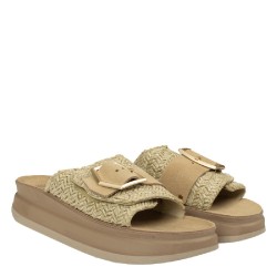 Γυναικεία Mule Μπεζ Ψάθα S1101 MALFA Fantasy Sandals