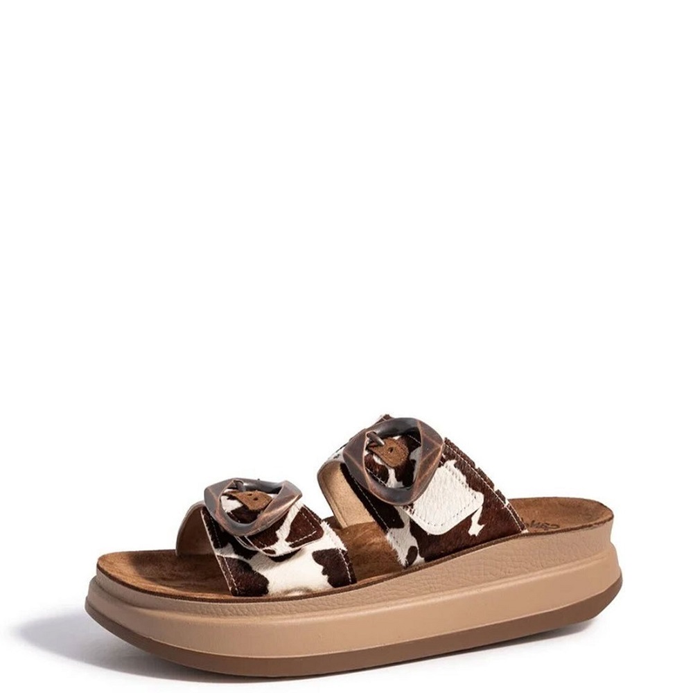 FANTASY SANDALS</br>Fantasy Sandals S1121 ABEBA Γυναικείες Πλατφόρμες Καφέ Cow Δέρμα