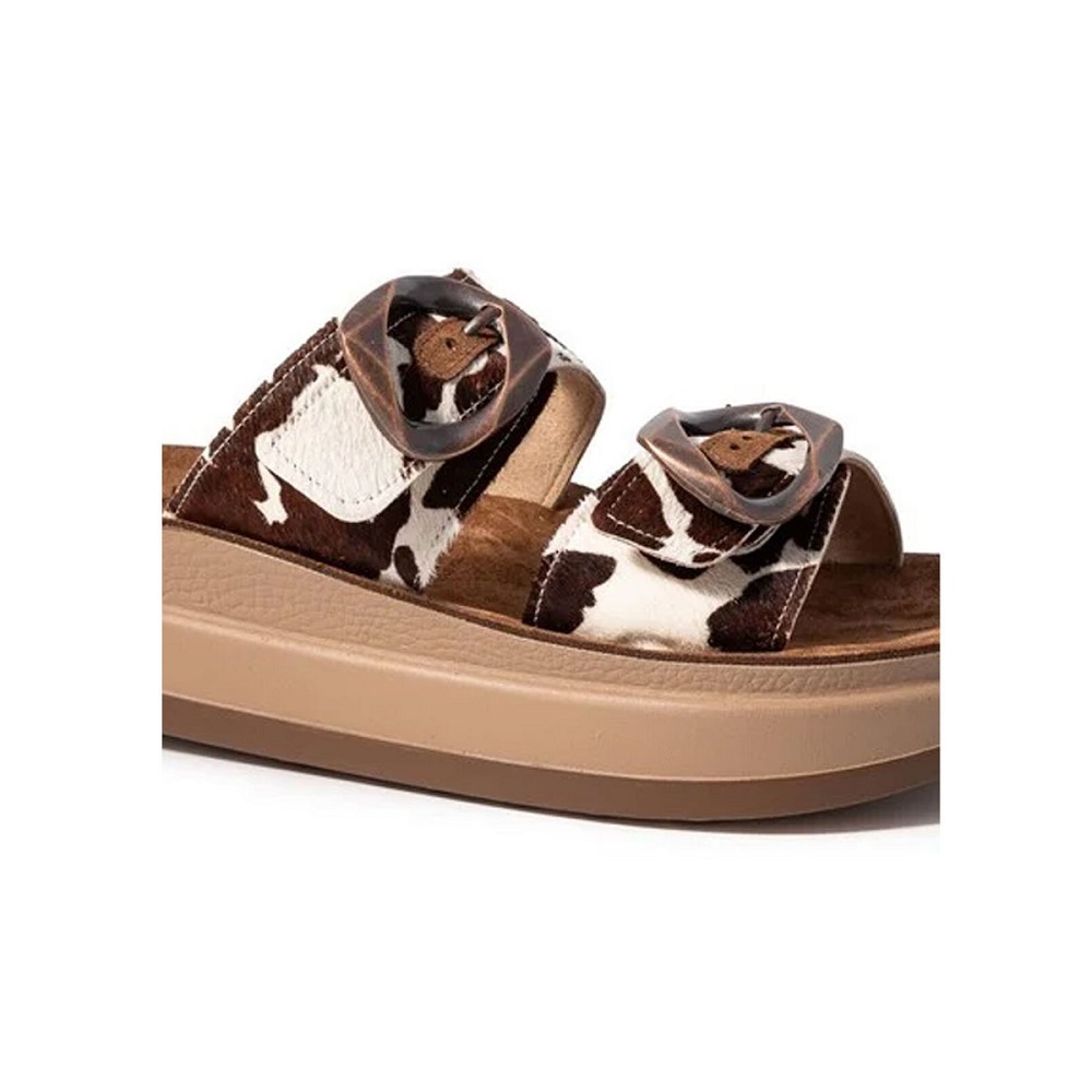 FANTASY SANDALS</br>Fantasy Sandals S1121 ABEBA Γυναικείες Πλατφόρμες Καφέ Cow Δέρμα