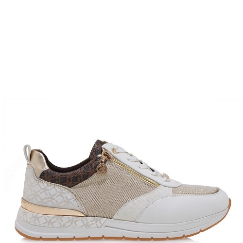 Γυναικεία Sneakers Λευκό/Πλατίνα με στάμπα SQUARE 2065-41EX01 Renato Garini