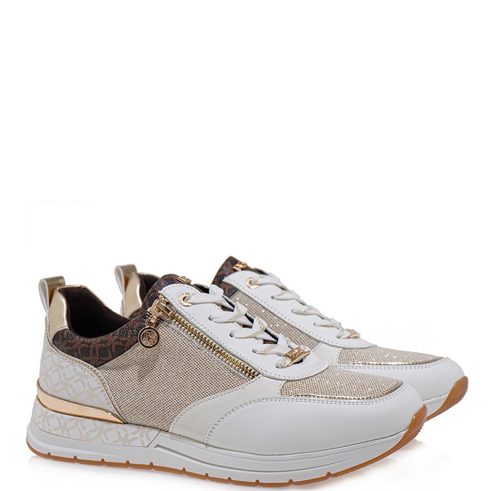 RENATO GARINI</br>Γυναικεία Sneakers Λευκό/Πλατίνα με στάμπα SQUARE 2065-41EX01 Renato Garini RENATO GARINI</br>Γυναικεία Sneakers Λευκό/Πλατίνα με στάμπα SQUARE 2065-41EX01 Renato Garini