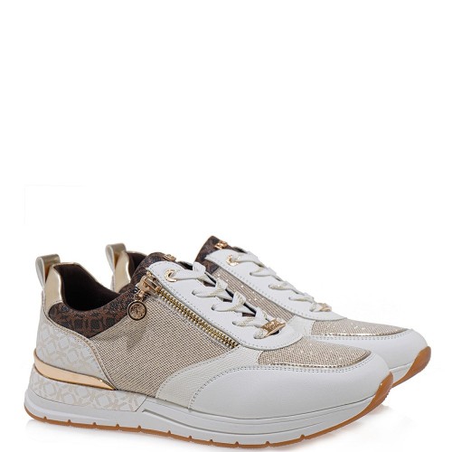 Γυναικεία Sneakers Λευκό/Πλατίνα με στάμπα SQUARE 2065-41EX01 Renato Garini