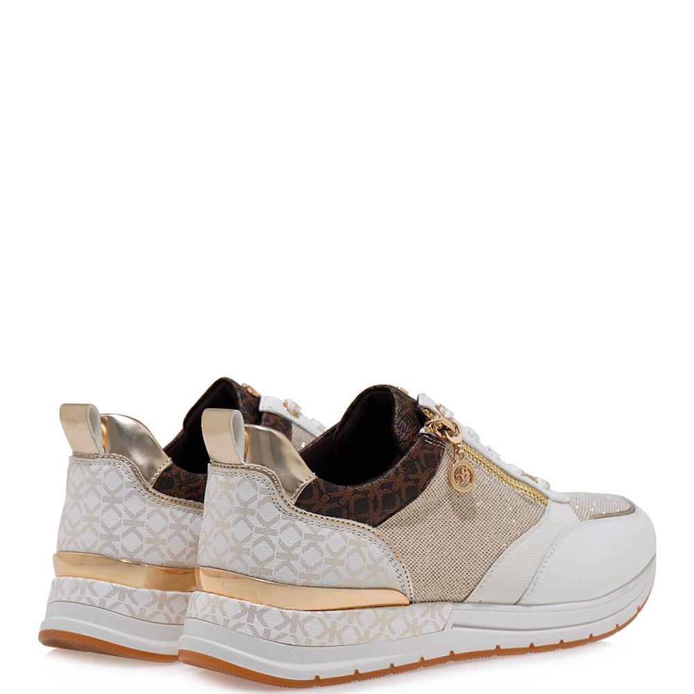 RENATO GARINI</br>Γυναικεία Sneakers Λευκό/Πλατίνα με στάμπα SQUARE 2065-41EX01 Renato Garini RENATO GARINI</br>Γυναικεία Sneakers Λευκό/Πλατίνα με στάμπα SQUARE 2065-41EX01 Renato Garini