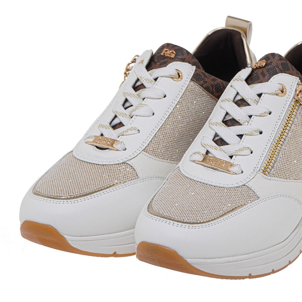 RENATO GARINI</br>Γυναικεία Sneakers Λευκό/Πλατίνα με στάμπα SQUARE 2065-41EX01 Renato Garini RENATO GARINI</br>Γυναικεία Sneakers Λευκό/Πλατίνα με στάμπα SQUARE 2065-41EX01 Renato Garini