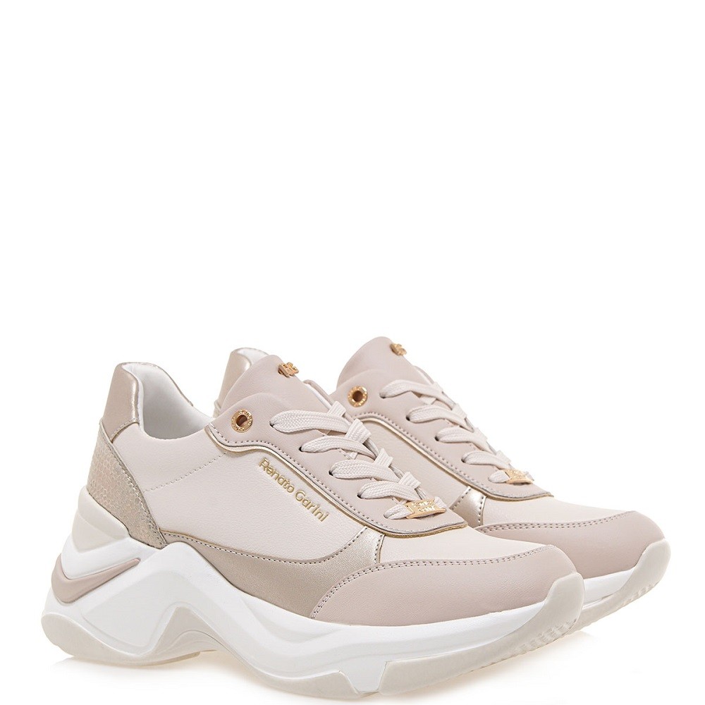 RENATO GARINI</br>Γυναικεία Sneakers Κρέμα/Πλατίνα Φίδι 106-41EX12 Renato Garini RENATO GARINI</br>Γυναικεία Sneakers Κρέμα/Πλατίνα Φίδι 106-41EX12 Renato Garini