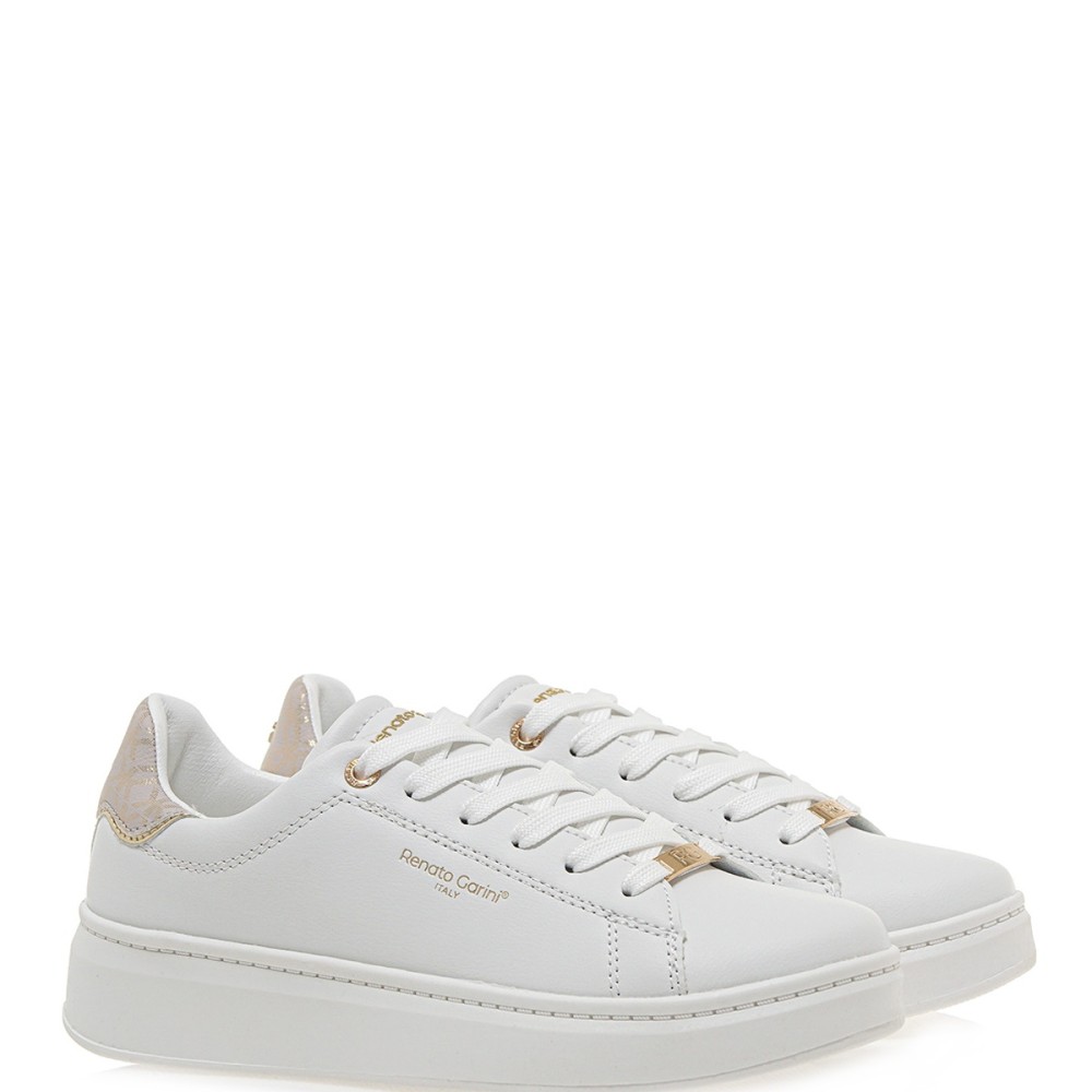 RENATO GARINI</br>Γυναικεία Sneakers Λευκό/Πλατίνα με στάμπα NEW 21VW2016-3 Renato Garini RENATO GARINI</br>Γυναικεία Sneakers Λευκό/Πλατίνα με στάμπα NEW 21VW2016-3 Renato Garini