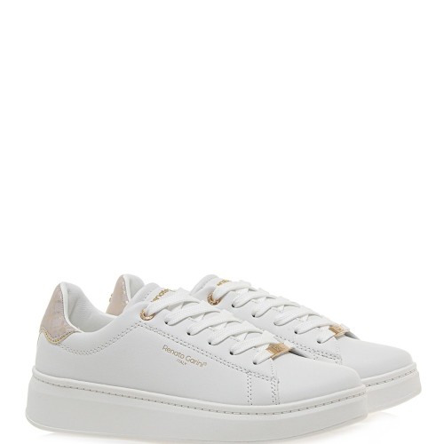 Γυναικεία Sneakers Λευκό/Πλατίνα με στάμπα NEW 21VW2016-3 Renato Garini