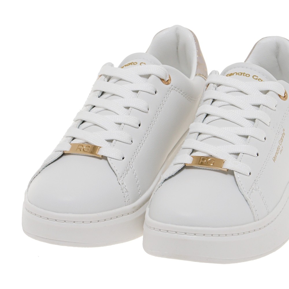 RENATO GARINI</br>Γυναικεία Sneakers Λευκό/Πλατίνα με στάμπα NEW 21VW2016-3 Renato Garini RENATO GARINI</br>Γυναικεία Sneakers Λευκό/Πλατίνα με στάμπα NEW 21VW2016-3 Renato Garini