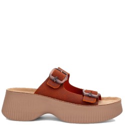 Γυναικείες Πλατφόρμες Πορτοκαλί Δέρμα S2100 ROCHELLE Fantasy Sandals