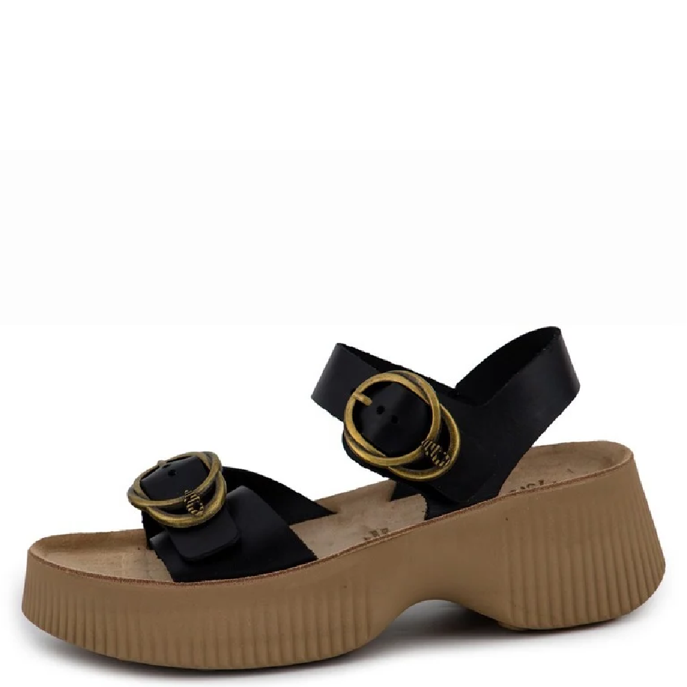 FANTASY SANDALS</br>Γυναικείες Πλατφόρμες Μαύρο Δέρμα S2104 IVONNE Fantasy Sandals FANTASY SANDALS</br>Γυναικείες Πλατφόρμες Μαύρο Δέρμα S2104 IVONNE Fantasy Sandals