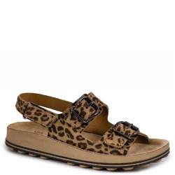Γυναικεία Σανδάλια Μόκα Λεοπάρ Δέρμα S349 FABIOLA Fantasy Sandals