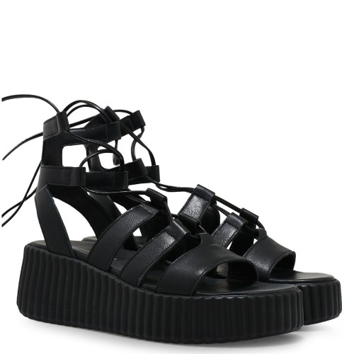Tsakiris Mallas 634 CHLOE 6-1 Γυναικεία Flat Platform Μαύρο Δέρμα Tsakiris Mallas 634 CHLOE 6-1 Γυναικεία Flat Platform Μαύρο Δέρμα