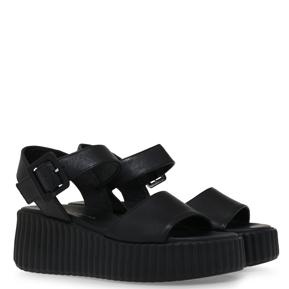 TSAKIRIS MALLAS</br>Γυναικεία Flat Platform Μαύρο Δέρμα 653 CHLOE 6-1 Tsakiris Mallas TSAKIRIS MALLAS</br>Γυναικεία Flat Platform Μαύρο Δέρμα 653 CHLOE 6-1 Tsakiris Mallas
