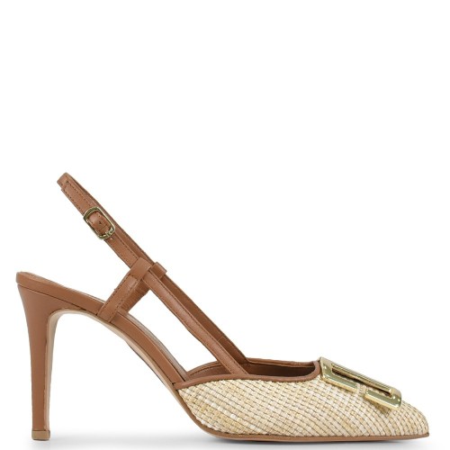 Γυναικείες Γόβες Μπεζ Ψάθα 808 LAURIN 6-1 Tsakiris Mallas