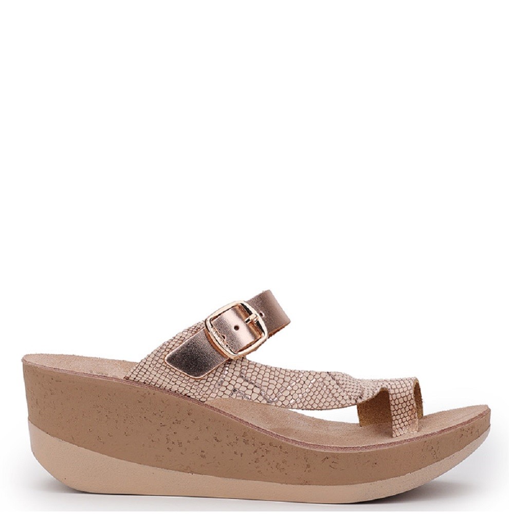 FANTASY SANDALS</br>Γυναικείες Πλατφόρμες Ροζ Χρυσό Δέρμα S5000 FELISA Fantasy Sandals FANTASY SANDALS</br>Γυναικείες Πλατφόρμες Ροζ Χρυσό Δέρμα S5000 FELISA Fantasy Sandals
