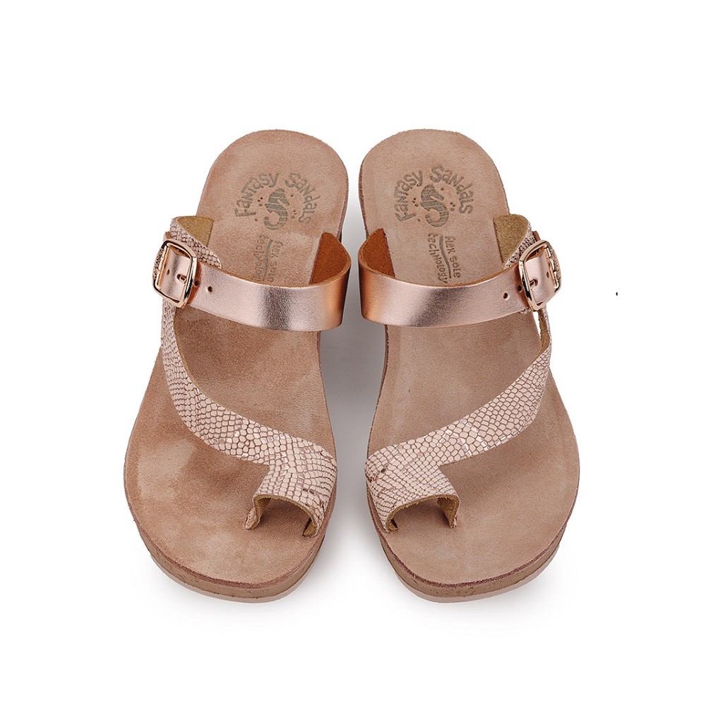 FANTASY SANDALS</br>Γυναικείες Πλατφόρμες Ροζ Χρυσό Δέρμα S5000 FELISA Fantasy Sandals FANTASY SANDALS</br>Γυναικείες Πλατφόρμες Ροζ Χρυσό Δέρμα S5000 FELISA Fantasy Sandals