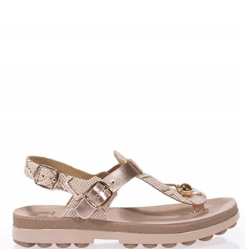 Fantasy Sandals S9005 MARLENA Γυναικεία Πέδιλα Ροζ Χρυσό Δέρμα