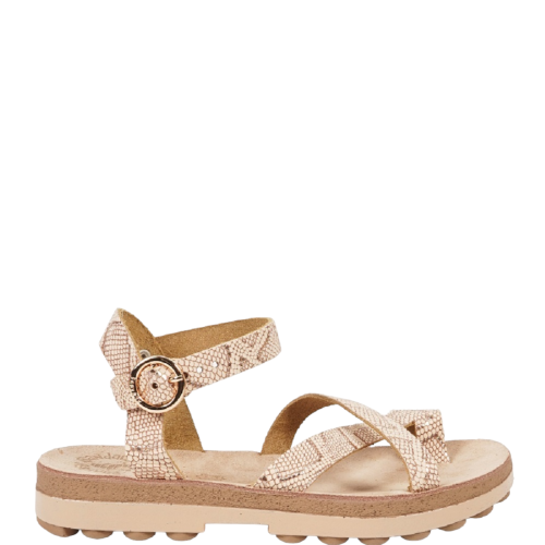 Fantasy Sandals S9045 RIVER Γυναικεία Πέδιλα Ροζ Χρυσό Δέρμα