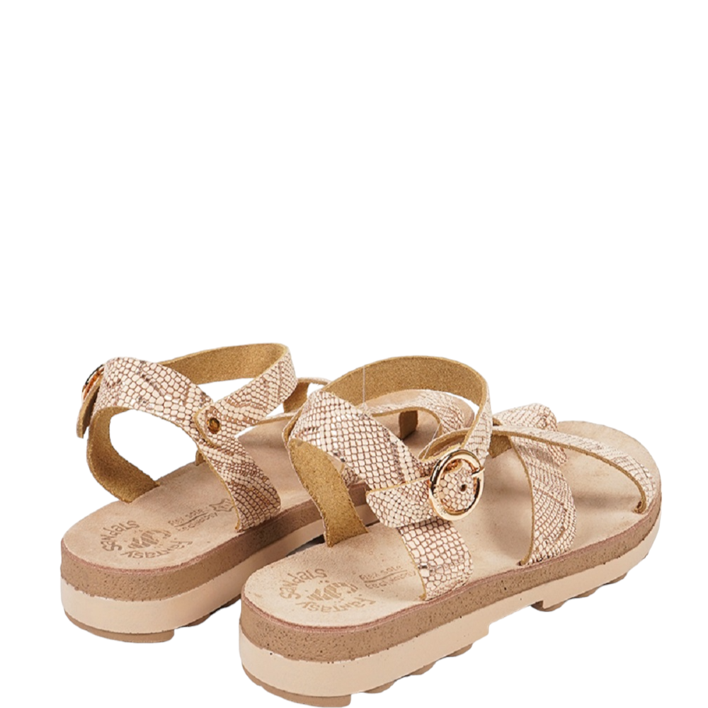 FANTASY SANDALS</br>Γυναικεία Πέδιλα Ροζ Χρυσό Δέρμα S9045 RIVER Fantasy Sandals