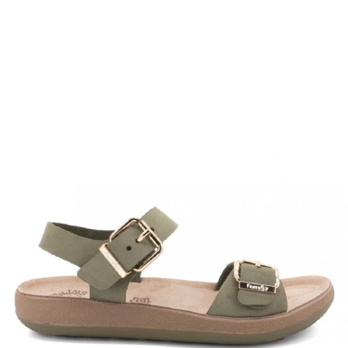 Fantasy Sandals S909 PANAGIOTA Γυναικεία Σανδάλια Χακί Δέρμα