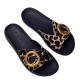 FANTASY SANDALS</br>Fantasy Sandals S922 KIKI Γυναικεία Mules Μαύρο Animal Δέρμα