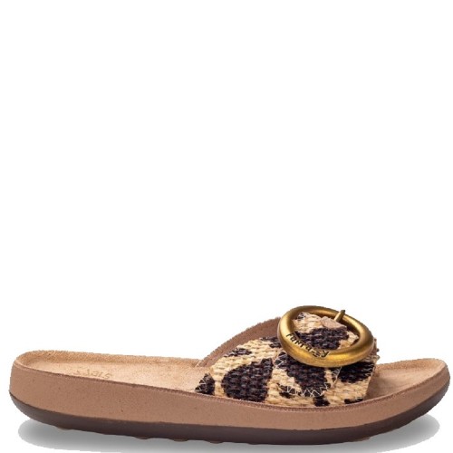 Fantasy Sandals S922 KIKI Γυναικεία Mules Καφέ Africana Δέρμα