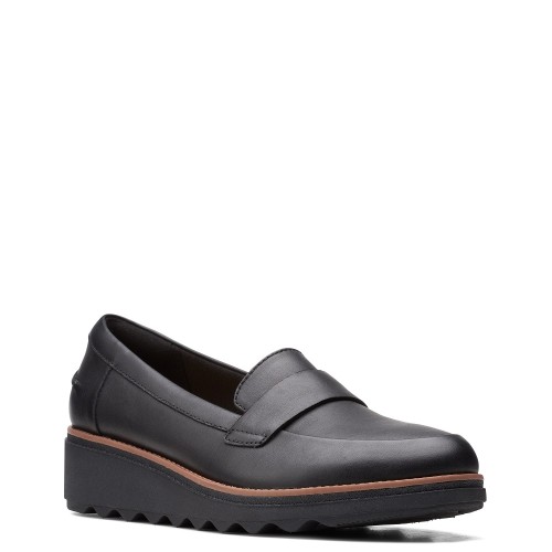 Clarks SHARON GRACIE Γυναικεία Casual Παπούτσια Μαύρο Δέρμα
